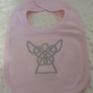 Pink Bib - Celtic Angel Embroidery