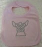 Pink Bib - Celtic Angel Embroidery