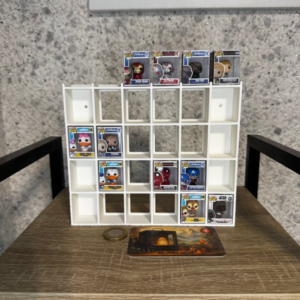 Display Shelf for Bitty Pop Sized Boxes Holds 30 White