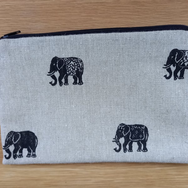 Elephant Linen Storage pouch - ideal gift  make up bag