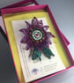 Collectable Commemorative Rosette for Women - Purple, green and white brooch - Image 3