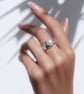 Round Freshwater Pearl Adjustable Sterling Silver Ring  - Image 2