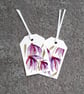 Gift Tags. Pack Of Two Luggage Style. Abstract Ragged Purple Flowers - Image 3