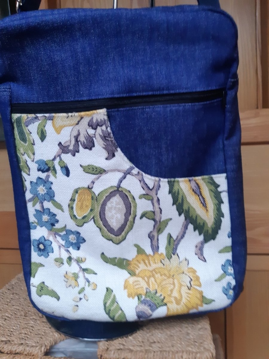 Denim and canvas print