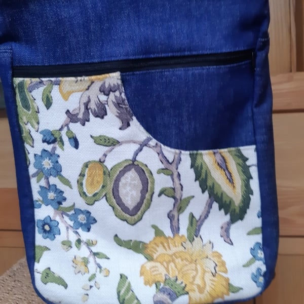 Denim and canvas print
