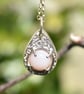 Pink Opal Handmade Sterling Silver Pendant - Image 1