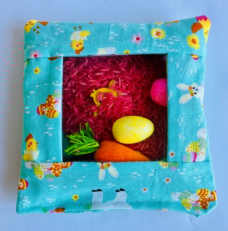 Fabric sensory hide and seek Easter fidget bag
