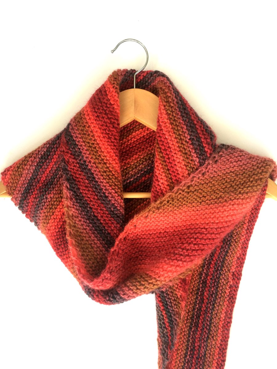 Red chunky striped shawl