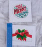 Set of 2 Cross Stitch Christmas Cards, Festive Red Bow & Merry Christmas - Image 7