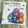Monster Personalised Birthday Card for Boy For Girl Happy Birthday Son Daughter 