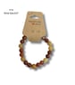 Bracelet 14 – Handmade Earthy Brown & Yellow Glass Bead Bracelet 6.5” Smooth 