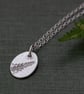 Silver Oval Fern Pattern Pendant - Image 1