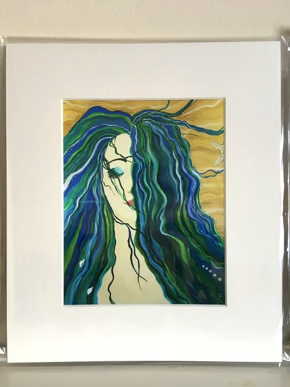 Dreaming under the Sea. Mounted print from my original painting