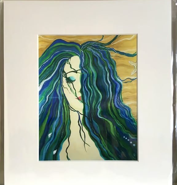 Dreaming under the Sea. Mounted print from my original painting
