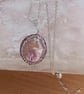 Natural Purple Baroque Pearl & Crystal Sterling Silver Necklace 16 - 18 Inch - Image 5