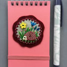 Hand Embroidered Hedgehog Notebook and Pen Set