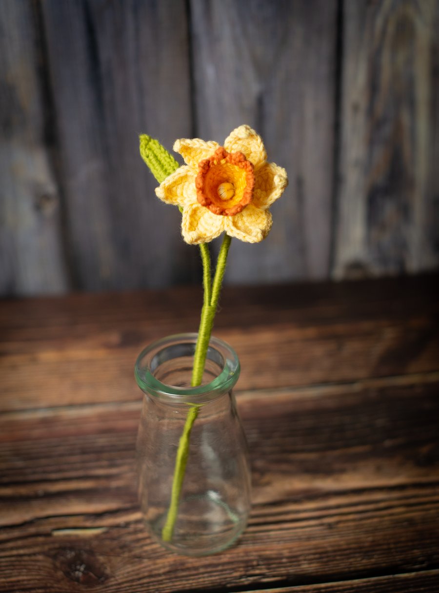 Yellow Daffodil Crochet Bookmark 