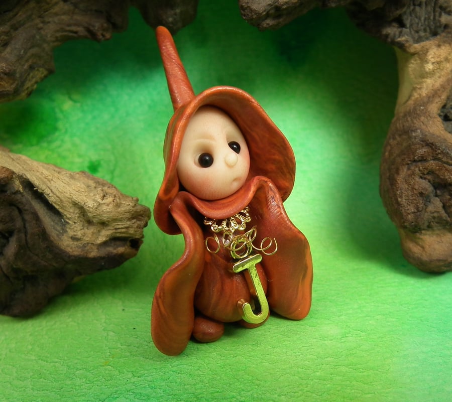 Alphabet Initial Gnome 'J' OOAK Sculpt by Ann Galvin