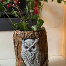 Charming snowy owl decorated vase