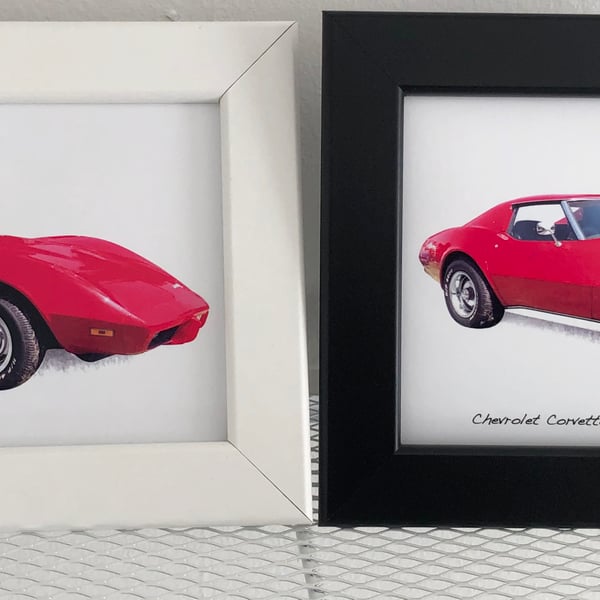 Chevrolet Corvette 1977 - 4x6" Photograph in a Black or White frame