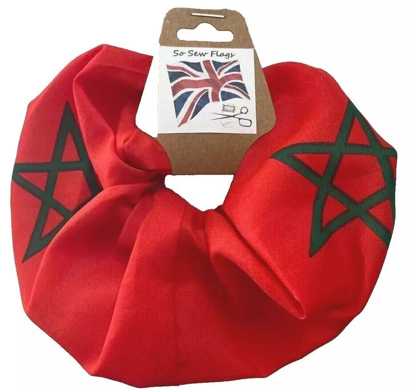 Morocco Moroccan Flag Hair Scrunchie Scrunchies Accessory Band Elastic