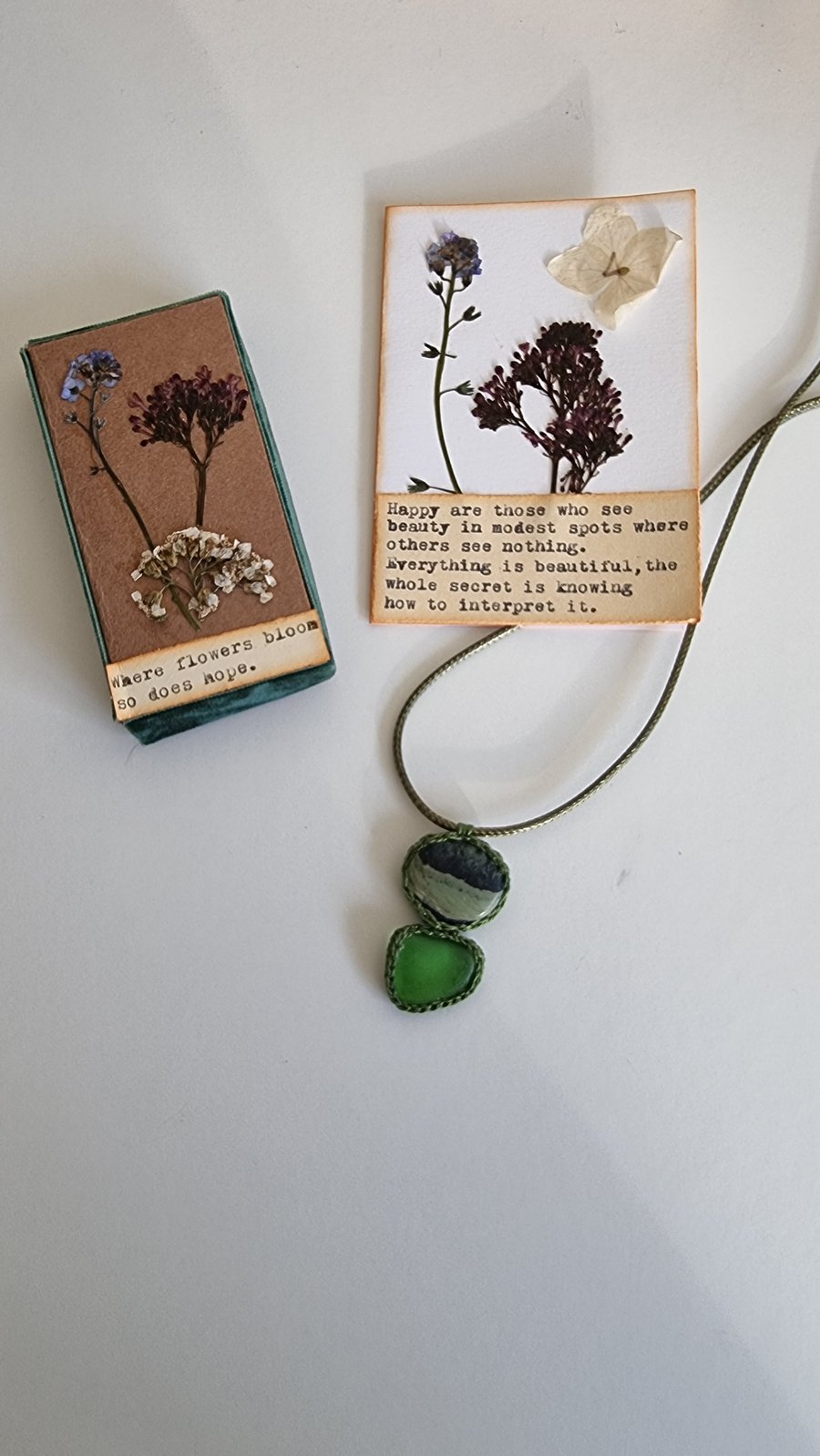 seaglass and stone necklace