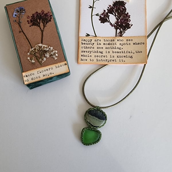 seaglass and stone necklace