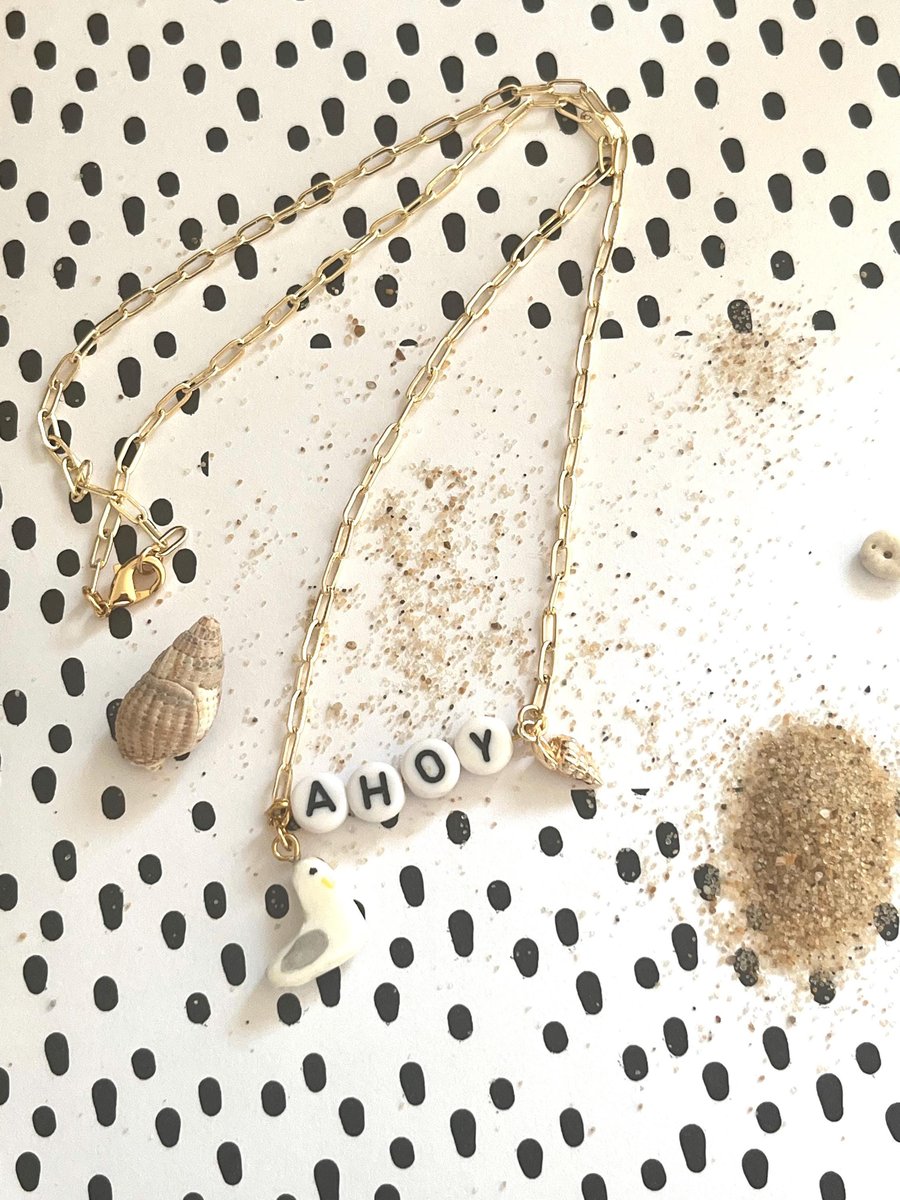 Handmade ahoy Necklace, nautical inspired jewellery, summer necklace