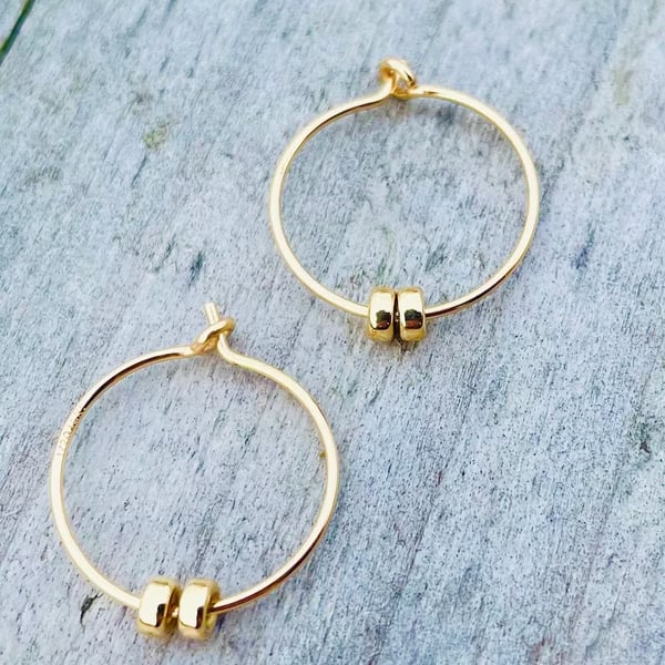 14k Gold Filled Hoop Earrings with Rondelles