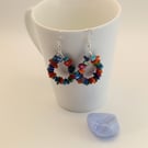Colourful shell loop earrings