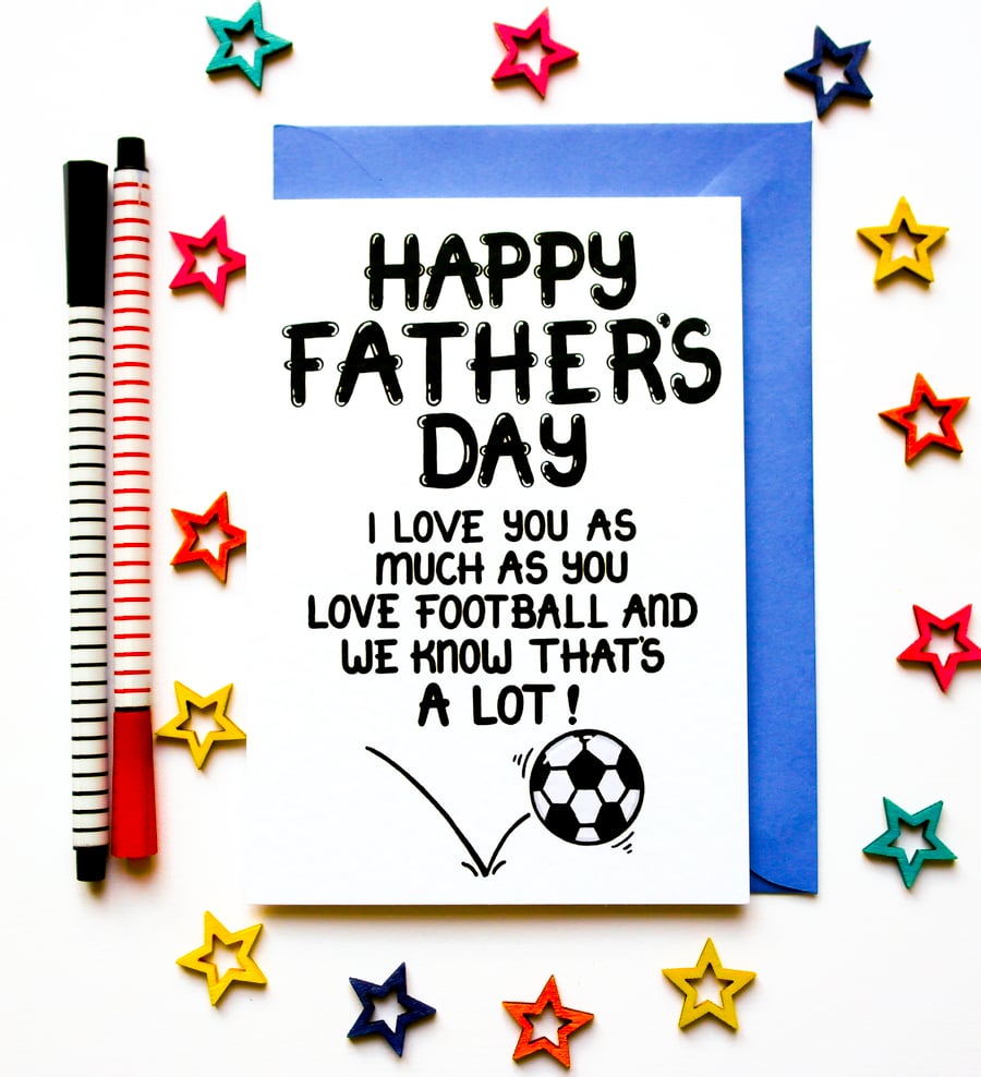 Father's Day Football Card For A Daddy, Step Dad, Grandpa