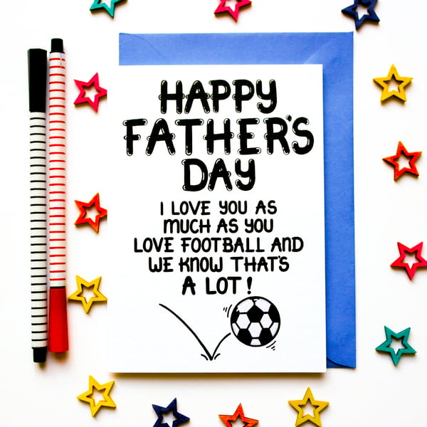 Father's Day Football Card For A Daddy, Step Dad, Grandpa