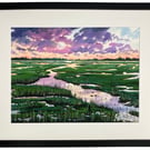 Over, Ouse Fen, Framed Art Print 20"x16" Frame Cambridgeshire Landscape