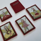 Christmas Brooch Festive Pixie - zero waste fabric with wool felt