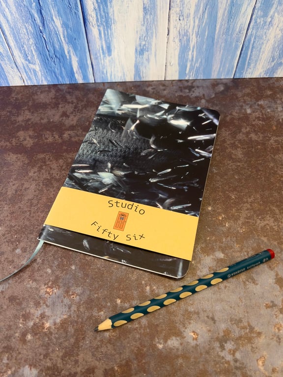 Notebook, Marine themed, A5 (ish), made from up-cycled and recycled materials.