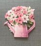 Pink floral watering can birthday card  - Image 2
