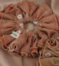 Gold Copper Satin Tulle Net XL Scrunchies, Lacey Ruffle Frill Scrunchies, Daisy  - Image 2