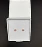 18Ct Gold Stud Halo Earrings with 3mm Pink Cubic Zirconia - Image 4