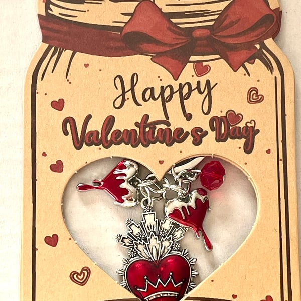 Valentine’s Day gift triple heart with crown  keyring birthday gift