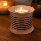 Handturned beech Tea light candle holder