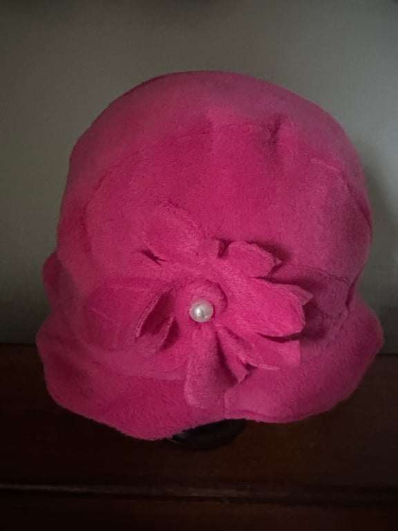 Pink Fleece Cloche Hat