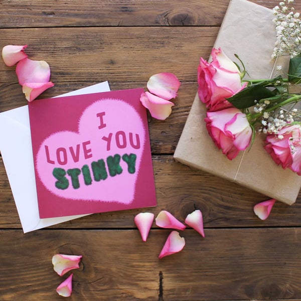 I love you, stinky Card - Folksy