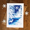 Winter Wonderland Christmas card from Cyanotype image