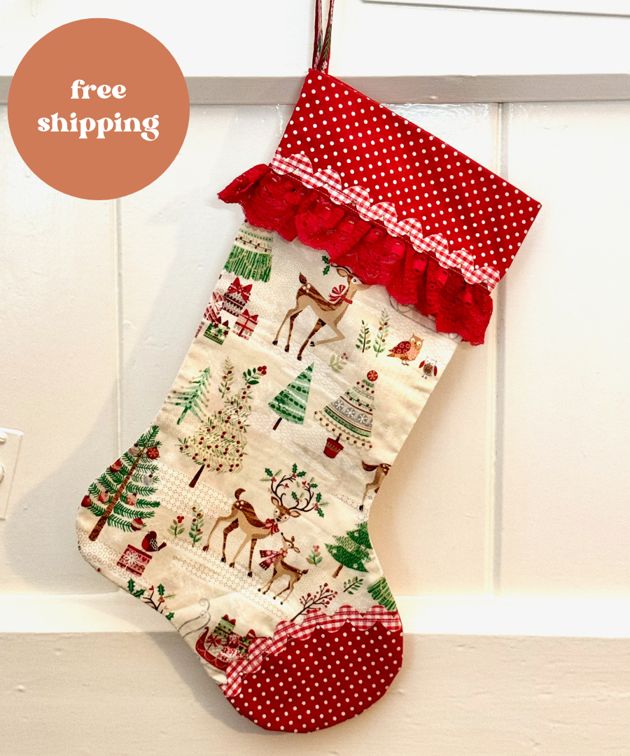 Handmade Christmas Stocking - Free Shipping