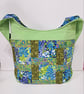 Big patchwork tote bag,blue and green flowers  - Image 1