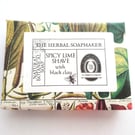 Spicy Lime Shave with black clay natural soap with essential oils