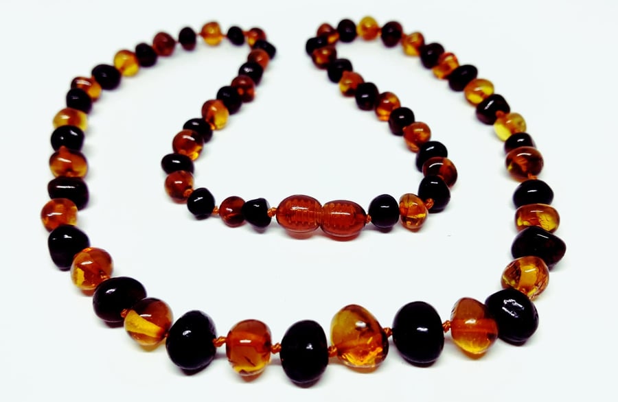 50, 45 cm Genuine Baltic Amber Adult Beads Necklace Cognac - Cherry Colours