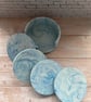 Set of 4 Blue Marble Effect Coasters - Image 1