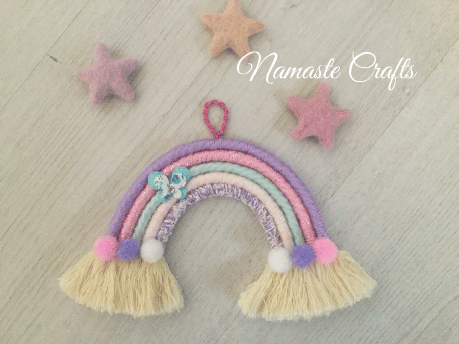 Butterfly flower Wall Hanging, Macrame Decor, Nursery Decor, Baby Room Decor 