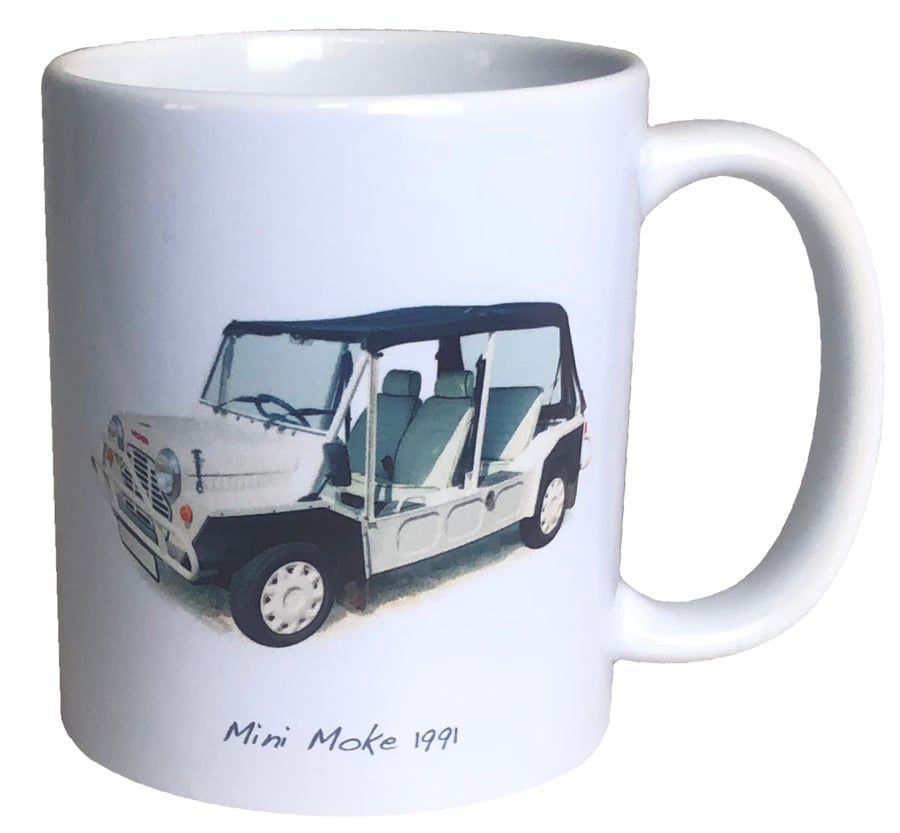 Mini Moke (Cagiva) 1991 - 11oz Ceramic Mug - A Fun Vehicle for the Impractical.